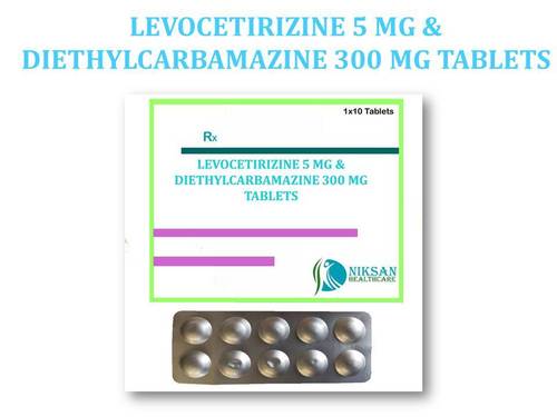 Levocetirizine 5 Mg &Diethylcarbamazine 300 Mg Tablets General Medicines