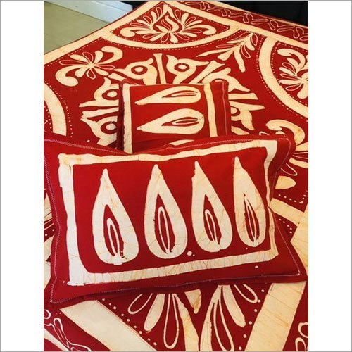 Batik Printed Double Bed Sheet Set - 100% Cotton, Full Size | Multicolor, Washable, Printed Design for Home & Hotel Use