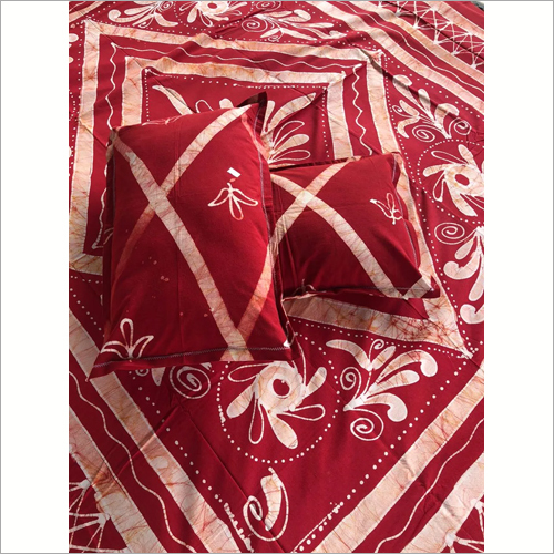 Designer Batik Double Bed Sheet Set - 100% Cotton, Full Size | Multicolor, Washable, Printed Pattern for Home and Hotel Use