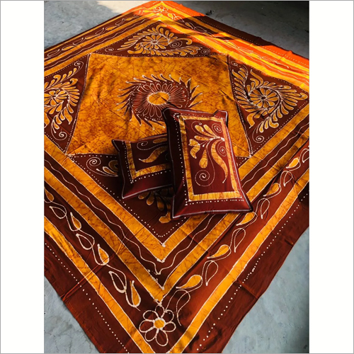Pen Batik Double Bed Sheet Set - 100% Cotton, Full Size , Multicolor Printed Pattern - Washable for Home and Hotel Use