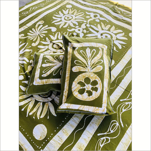 Pen Batik Double Bedsheet with Pillow Cover - 100% Cotton, Full Size, Multicolor | Washable, Printed Design