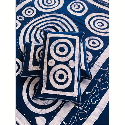 Blue Printed Bed Sheet Set - 100% Cotton, Full Size , Washable and Durable with Stylish Blue and White Printed Pattern for Home & Hotel Use