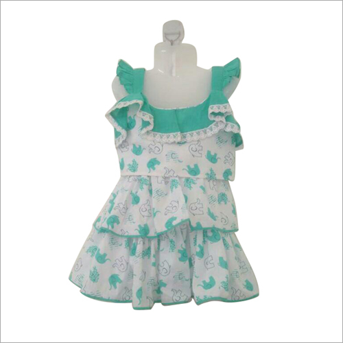 Kids Casual Printed Frock - Lightweight Cotton Blend, Various Sizes & Colors | Comfortable Round Neck, Cut Sleeves, Washable & Versatile Design