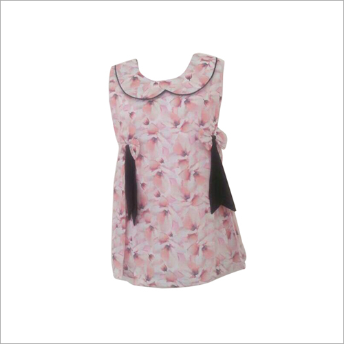 Kids Casual Frock - Cotton Blend, Various Sizes , Trendy Printed Design with U-Shaped Neck for Girls