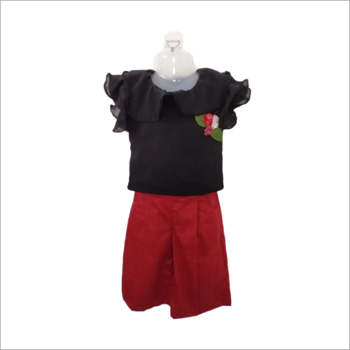 Kids Fancy Culottes With Shirt - Cotton Blend, Modern Style, Summer Wear | Washable, Comfortable Fit, Eye-Catchy Color Combinations