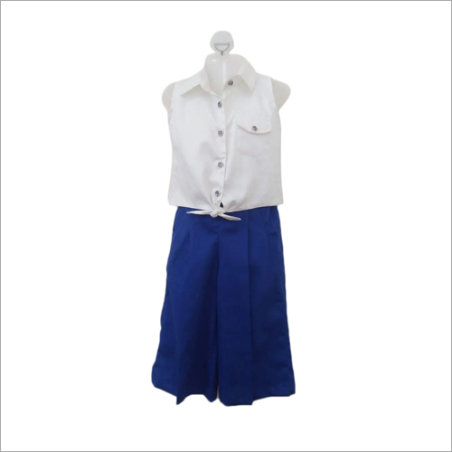 Kids Fancy Skirt And Top - High-Quality Fabric, Comfortable Fit, Blue & White Color, Modern Style | Washable, Tear Resistant, Ideal for Celebrations