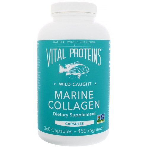 Vital Proteins, Marine Collagen, Wild Caught, 450 Mg, 360 Capsules Efficacy: Promote Healthy & Growth