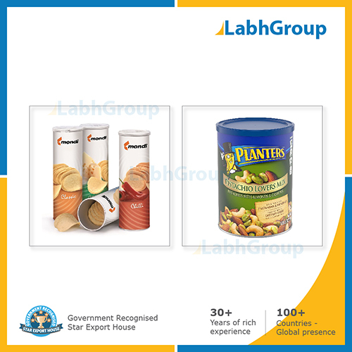 Printed Paper Composite Cans For Nuts And Snack By LABH PROJECTS PVT. LTD.