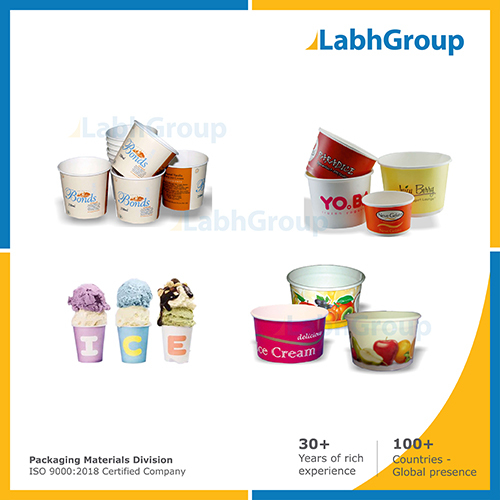 Printed Pe Coated Paper Cups For Ice Cream