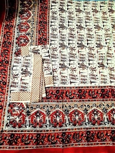 Multicolor Hand Block Kalamkari Print Bedsheet