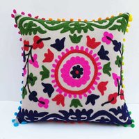 Embroidery Sujani Cushion Cover