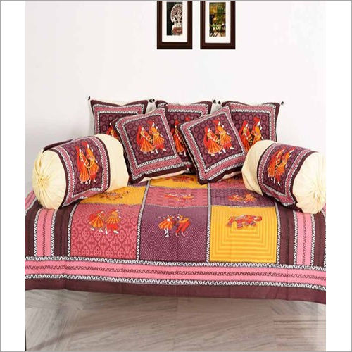 Washable Hand Block Printed Diwan Set