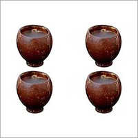 Coconut Shell Mug - Solid Material, Standard Size, Rich Brown Color | Unique Decorative Coconut Shell Design For Eco-friendly Home Decor