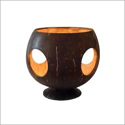 Coconut Shell Candle - Solid, Standard Size | Brown Color, Long Service Life, Decorative Coconut Shell Design