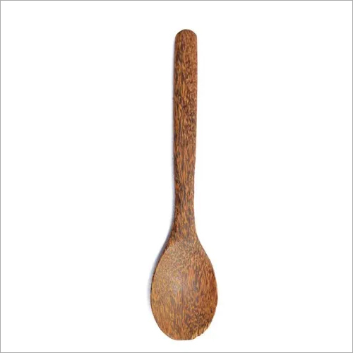 Coconut Wood Spoon - Solid, Different Sizes Available , Long Service Life in Natural Brown Finish