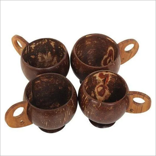 Handmade Coconut Shell Cup - Solid Brown Design | Long Service Life, Elegant Decoration Piece for Natural Aesthetic