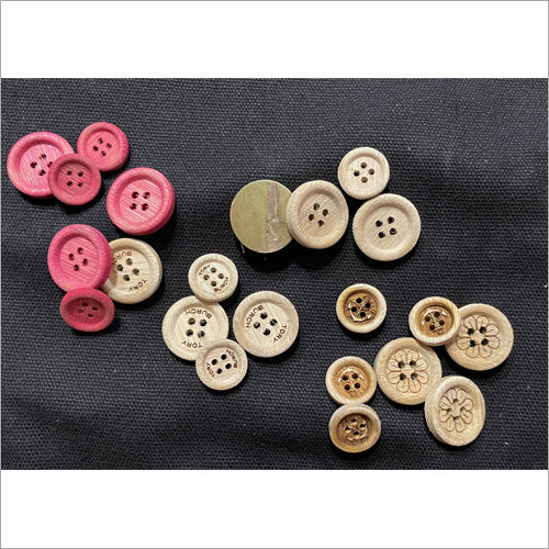 Round Bamboo Button