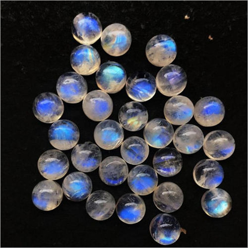 4mm Natural Rainbow Moonstone Round Cabochons Loose Gemstones