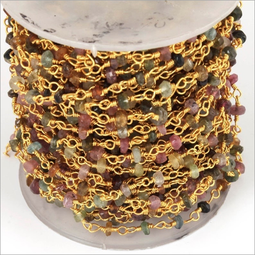 Natural Multi Tourmaline Gemstone Beads Manufacturer Rosary Chains