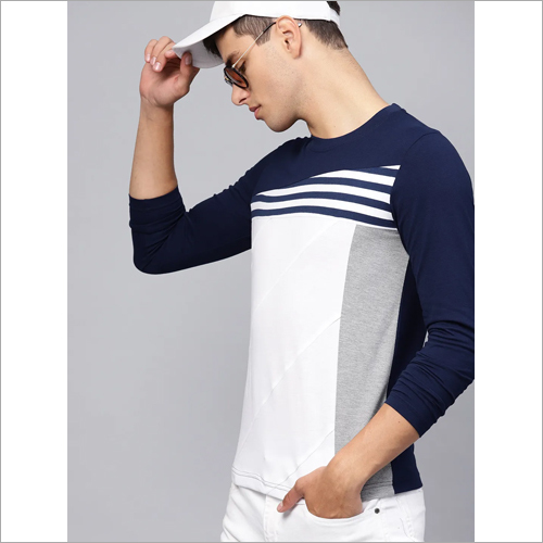 Mens Round Neck Fancy T-Shirts - Long Sleeve, Available in Multiple Colors and Sizes L, M, S, XL