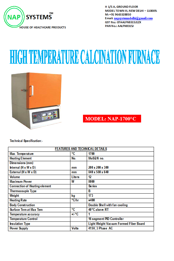 High Temperature Calcination Furnace
