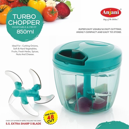 Anjani Handy Chopper - Plastic, 12 x 11 Cm (D x H) , 300 gms Weight, Ideal for Grinding and Chopping in the Kitchen