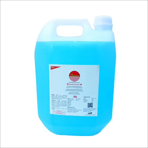 5 Ltr Sanitizing Liquid for Spraying - Liquid Material, 5 Liter Can, Light Blue Color | For Hard Surfaces, Multiple Uses, Cool Storage Instructions