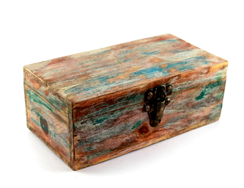 Wooden Handicraft Distressed Jewelry Box