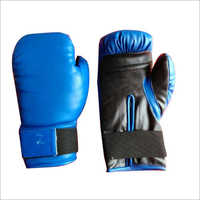 Pu Leather Boxing Gloves - Loop Wrist Closure, Blue And Black Color | Ideal For Training And Sparring