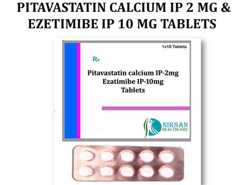 PITAVASTATIN CALCIUM IP-2 MG & EZETIMIBE IP-10 MG Tablets - 2 MG & 10 MG Dosage | Reduces Cholesterol Levels, Recommended for Adults, Aged Persons, and Women
