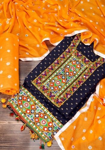 Indian Cotton Dress Material With Work