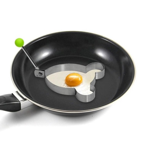 4 Pcs Mickey Egg Mould - Stainless Steel, 9 x 10 x 1.5 Cm | Features Mickey Design, Perfect for Creative Kitchen Use