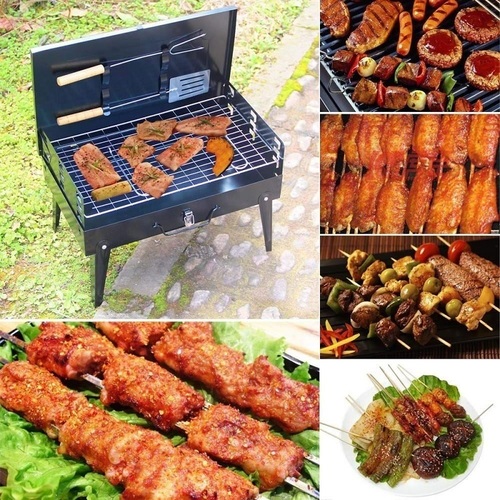 Briefcase Style Charcoal Barbecue Grill Power: No