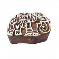 Abstract Elephant Animal Shape Wooden Block for Printing