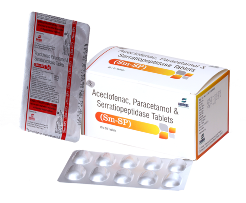 SM-SP Aceclofenac Paracetamol and Serratiopeptidase Tablet