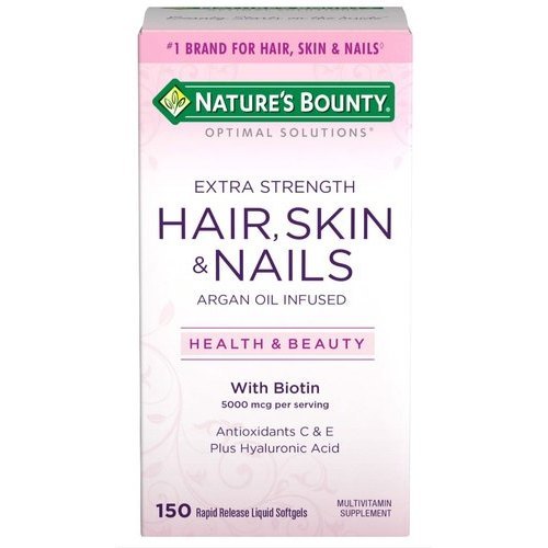 Natures Bounty Optimal Solutions Hair Skin & Nails Extra Strength, 150 Softgels,