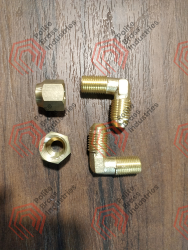 Brass Flare Elbow - Golden Polished Finish | Industrial Grade Brass Material