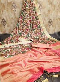 Raw Silk Sarees With Digital Prints