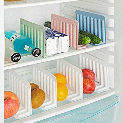 4 Pcs Freezer Storage Divider - Plastic Material, 16.4 x 10.4 x 12.6 Cm | Random Colors, Ideal for Kitchen Organization