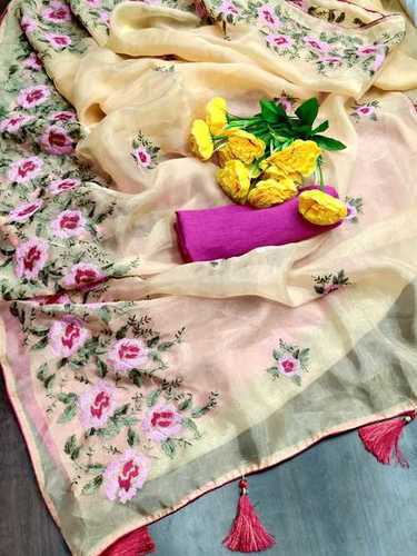 ORGANZA EMBROIDERY WORK SAREES