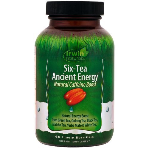 Irwin Naturals, Six-Tea Ancient Energy, Natural Caffeine Boost, 60 Liquid Soft-Gels Efficacy: Promote Healthy & Growth