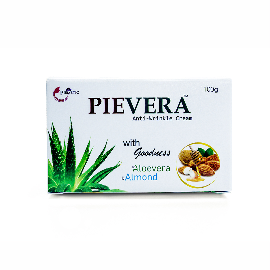 Pievera Anti-Wrinkle Cream with goodness of Aloevera &Almond, 100g
