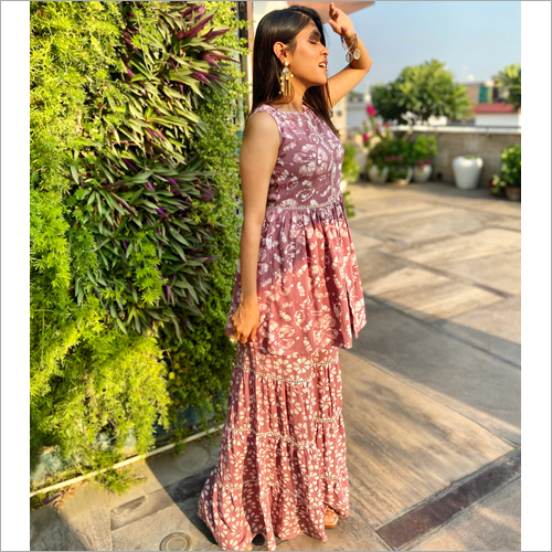 Ladies Lavender Color Ethnic Suit