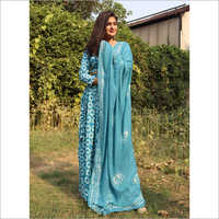 Ladies Turquoise Ethnic Suit