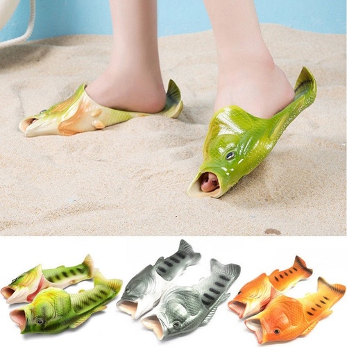 Unisex Fish Sandals (Random Colors A   Grey, Orange, Green) (Size A   40/41) Battery Life: No