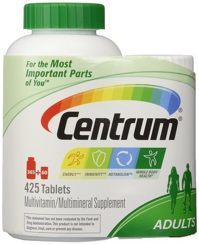 Centrum Multivitamin - 425 Tablets, Non-Vegetarian Multimineral Formula Promoting Healthy Growth & Vitality