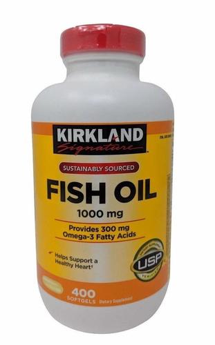 Kirkland Signature Fish Oil - 1000 mg Omega-3 Fatty Acids, 400 Non-Vegetarian Softgels for Healthy Growth