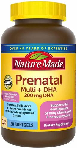 Nature Made Prenatal Multi + Dha, 200Mg- 150 Softgels Efficacy: Promote Healthy & Growth