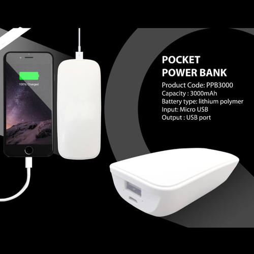3000mAh Pocket Power Bank