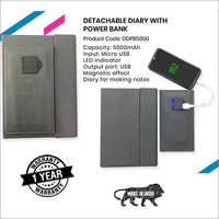 5000mAh Detachable Diary with Power Bank